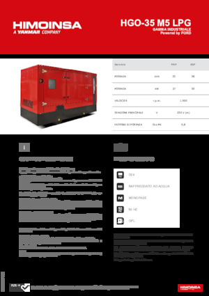 Grupos electrógenos, gasolina HIMOINSA HGO-35 M5 LPG