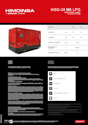 Grupos electrógenos, gasolina HIMOINSA HGO-35 M6 LPG