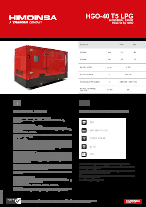 Grupos electrógenos, gasolina HIMOINSA HGO-40 T5 LPG