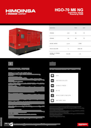 Grupos electrógenos, gasolina HIMOINSA HGO-70 M6 NG