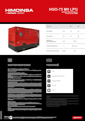 Grupos electrógenos, gasolina HIMOINSA HGO-75 M5 LPG