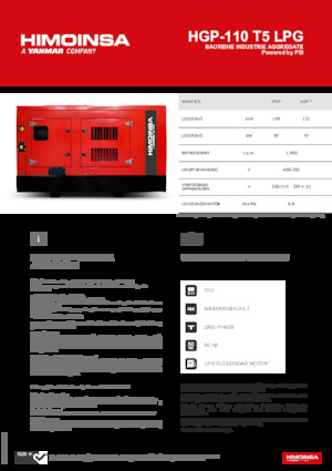 Grupos electrógenos, gasolina HIMOINSA HGP-110 T5 LPG