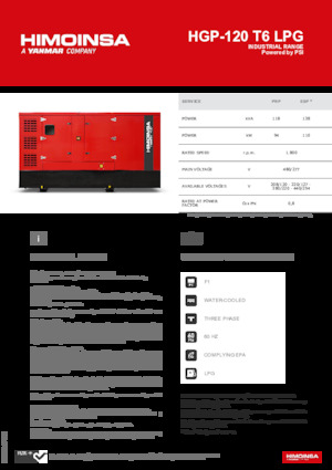 Grupos electrógenos, gasolina HIMOINSA HGP-120 T6 LPG