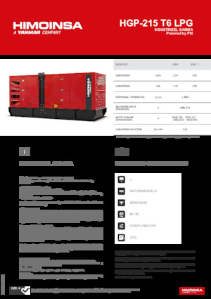 Grupos electrógenos, gasolina HIMOINSA HGP-215 T6 LPG