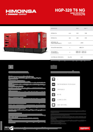 Grupos electrógenos, gasolina HIMOINSA HGP-320 T6 NG