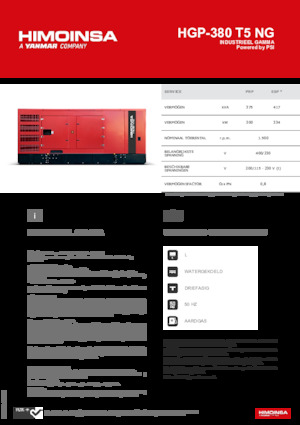 Grupos electrógenos, gasolina HIMOINSA HGP-380 T5 NG