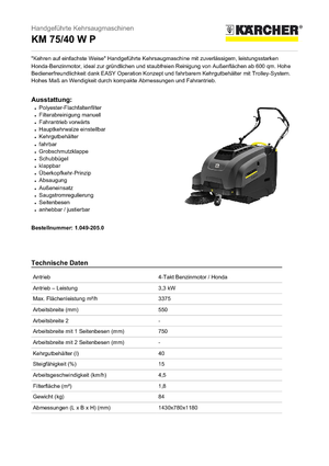 Barredoras manuales Kärcher KM 75/40 W P Profenssional