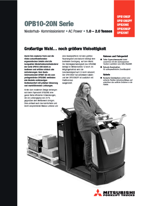 Recolectores de pedidos Mitsubishi OPB 10 NSPF