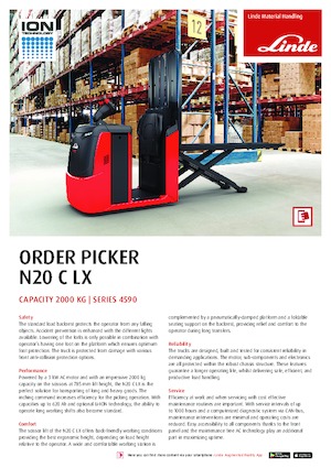 Recolectores de pedidos Linde N20C LX