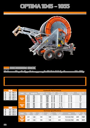 Carretes de manguera IRRIFRANCE Optima 1055 Boggie 125/600