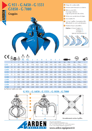 Cucharas hidráulicas múltiples Arden G 1850-25