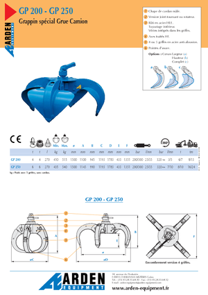Cucharas hidráulicas múltiples Arden GP 200