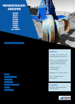 Cucharas hidráulicas múltiples Arden GA550