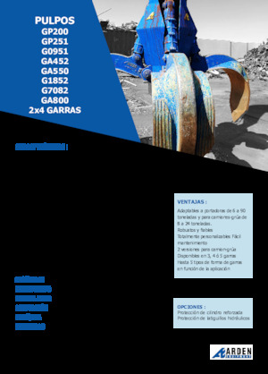 Cucharas hidráulicas múltiples Arden GA550