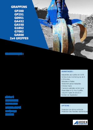 Cucharas hidráulicas múltiples Arden GA550