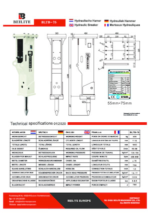 Martillos hidráulicos Beilite BLTB-75
