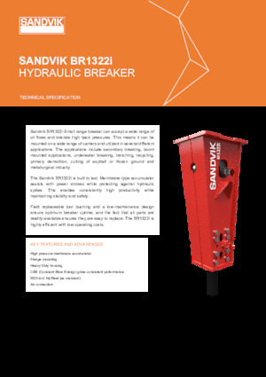 Martillos hidráulicos Sandvik BR1322i