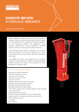 Martillos hidráulicos Sandvik BR1655i