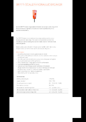 Martillos hidráulicos Sandvik BR777i Scaler