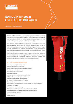 Martillos hidráulicos Sandvik BR9033i