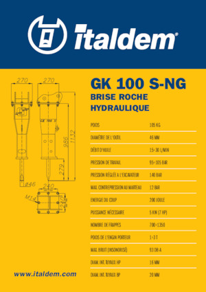 Martillos hidráulicos Italdem GK 100 S-NG