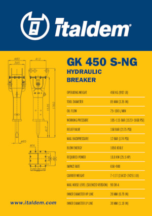 Martillos hidráulicos Italdem GK 450 S-NG