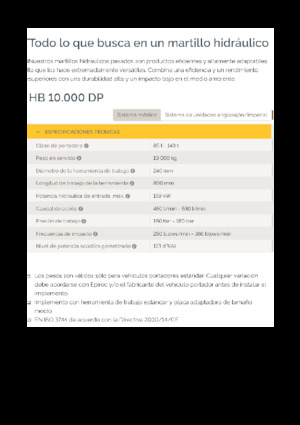 Martillos hidráulicos Epiroc HB 10000 DP