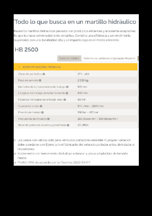 Martillos hidráulicos Epiroc HB 2500