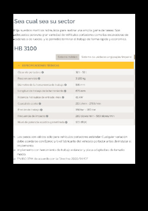 Martillos hidráulicos Epiroc HB 3100