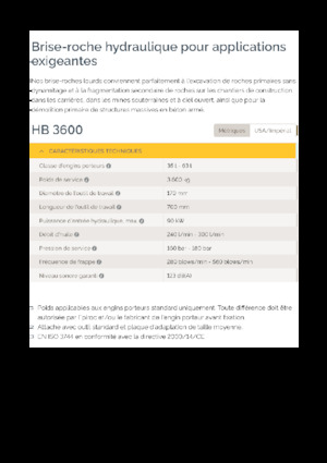 Martillos hidráulicos Epiroc HB 3600