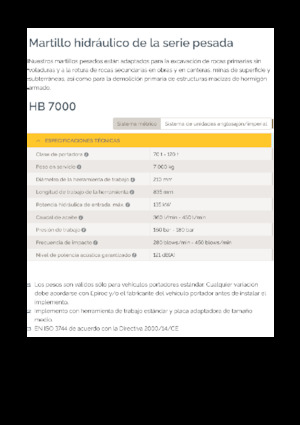 Martillos hidráulicos Epiroc HB 7000