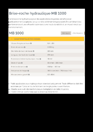 Martillos hidráulicos Epiroc MB 1000