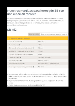 Martillos hidráulicos Epiroc SB 452