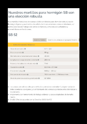 Martillos hidráulicos Epiroc SB 52