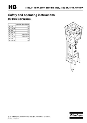 Martillos hidráulicos Atlas Copco HB 3100
