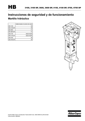 Martillos hidráulicos Atlas Copco HB 3100