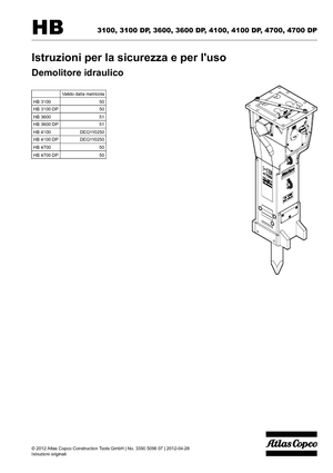 Martillos hidráulicos Atlas Copco HB 3100