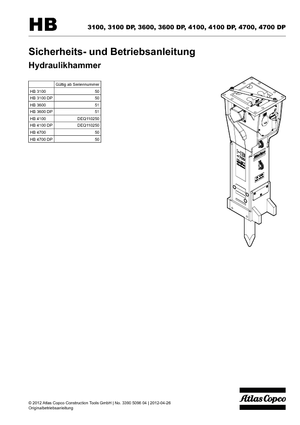 Martillos hidráulicos Atlas Copco HB 3100