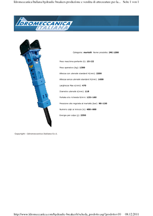 Martillos hidráulicos Idromeccanica IMI 1200