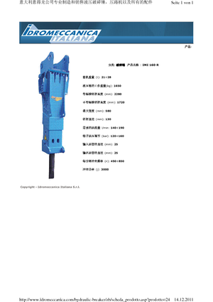 Martillos hidráulicos Idromeccanica IMI 160 R
