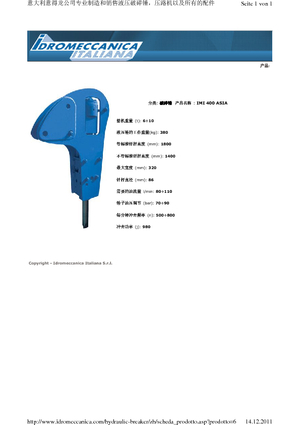 Martillos hidráulicos Idromeccanica IMI 400
