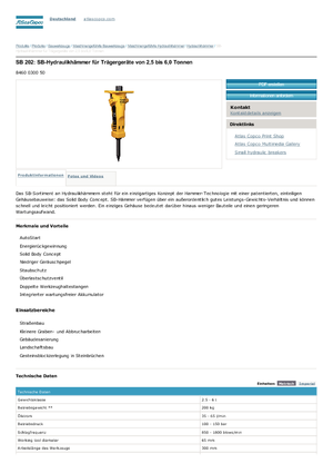 Martillos hidráulicos Atlas Copco SB 202