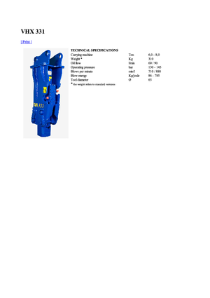 Martillos hidráulicos Vistarini VHX 331