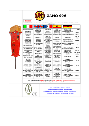 Martillos hidráulicos Zamo Zamo 90 S