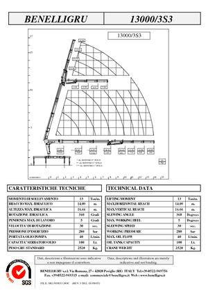 Grúas de carga hidráulicas Benelligru 13000/3 S 3