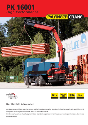 Grúas de carga hidráulicas Palfinger PK 16001 K B