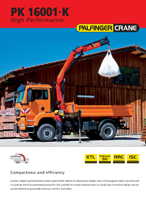 Grúas de carga hidráulicas Palfinger PK 16001 K B