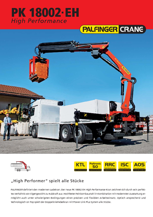 Grúas de carga hidráulicas Palfinger PK 18002-EH E