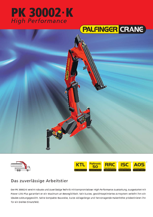 Grúas de carga hidráulicas Palfinger PK 30002-K A