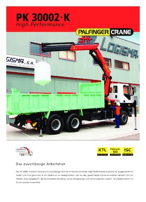 Grúas de carga hidráulicas Palfinger PK 30002-K A